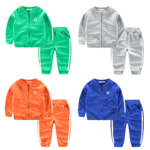 Boys sports suit autumn 2016 new children’s clothing color baby collar cardigan coat and trousers for children