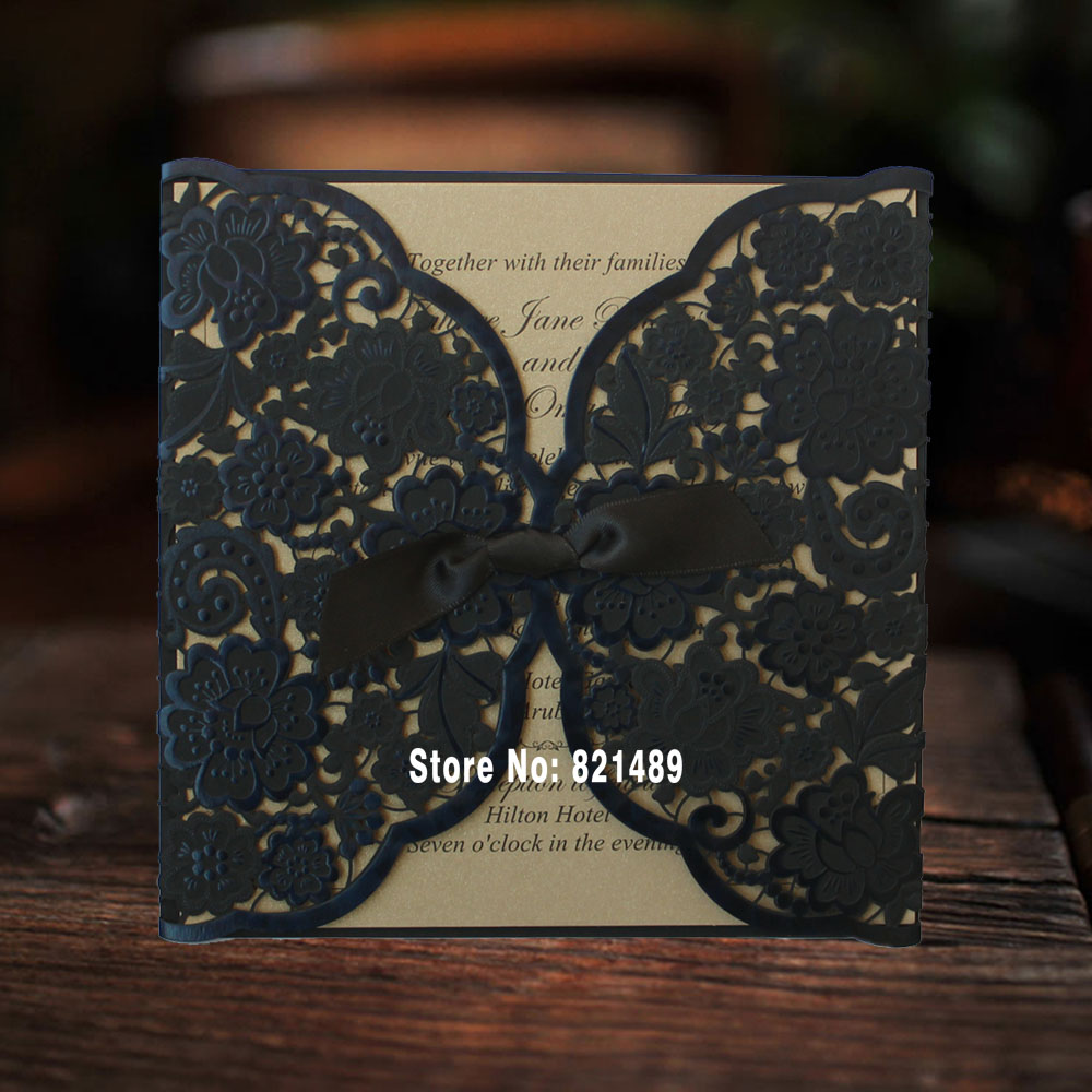 Top 10 Most Glamorous Black White Striped Wedding Invitations Chic Confetti Wedding Invitation Gold Black