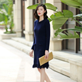 Free shipping Kashana women s long sleeve solid color tassel decor 100 cashmere knitted knee length