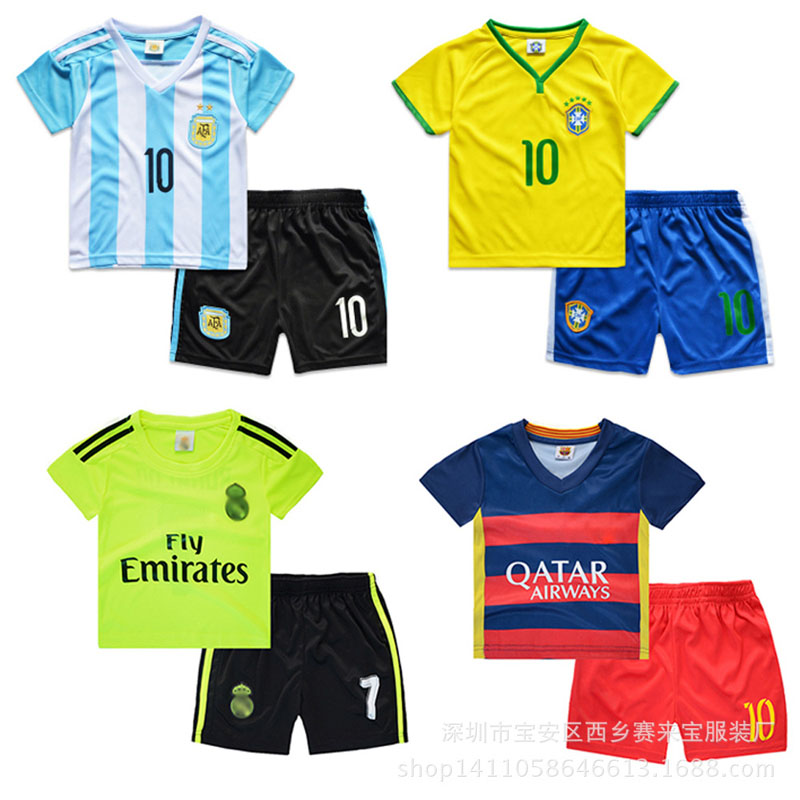 High quality breathable baby boy girls clothing set summer children s clothes boys sport kids football