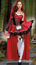 2015 высокое качество красная шапочка необычные взрослых дешевые Hallowen переодевание фантазия fFeminina рождественские костюмы