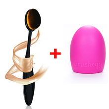 1 Piece Brushegg and 1 Piece Oval Cosmetic Foundation Powder Brushes Make Up Brush Washing Silicone