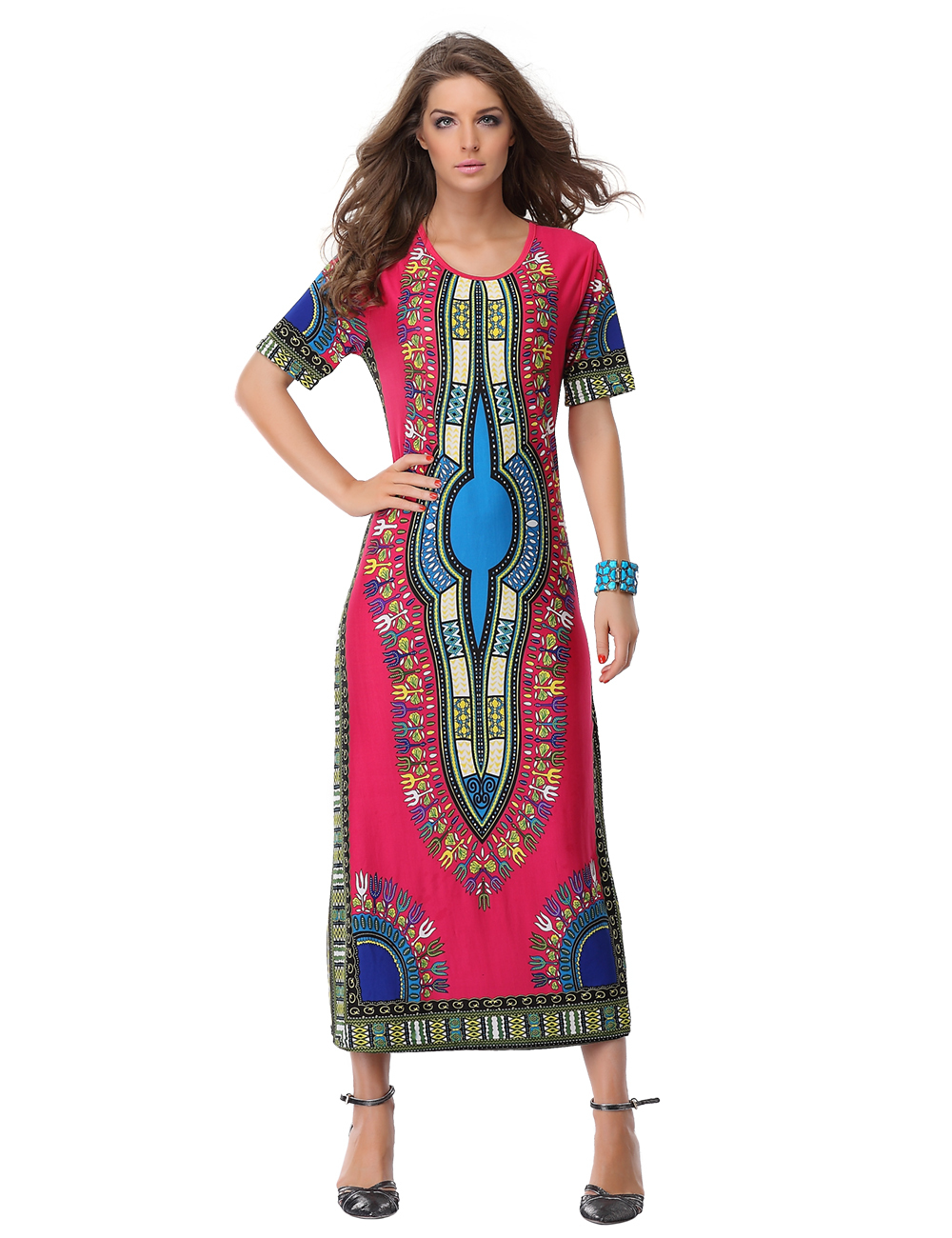 Woman Summer traditional African fashion Beach Dre...