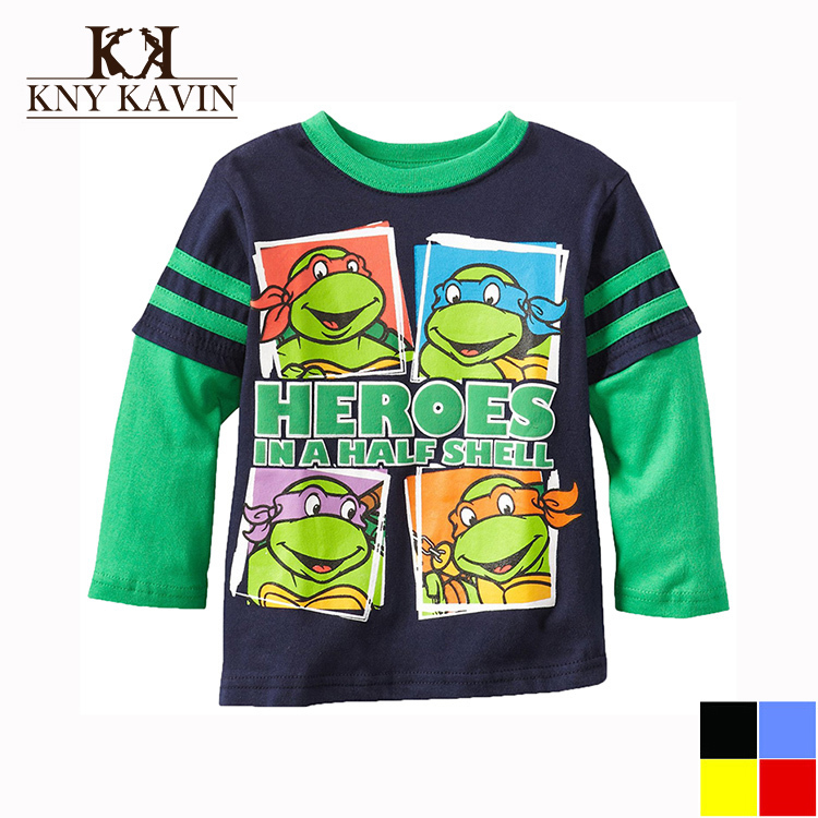 Multicolors Colors 3 8 Year Boys Ninja Turtles T shirt Children Spring And Summer Cotton Long