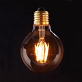 Vintage LED Long Filament Bulb Gold Tint Edison G80 Globe Style 6W 2200K Retro Decorative Lamp