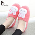 TASTIEN 2017 New Winter Slippers Women Cartoon House Slipper Rabbit Indoor home Flat Shoes Pantuflas Cotton