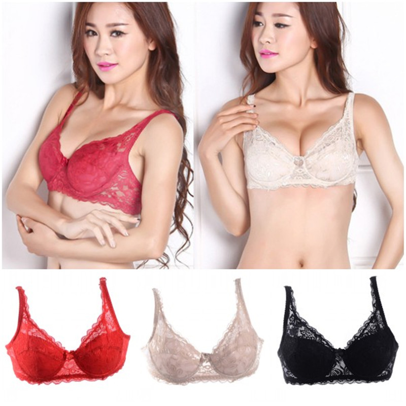 Sexy Women Lace Push Up Bras 5 8 Cup Coverage Gather Brassiere Underwire Bra