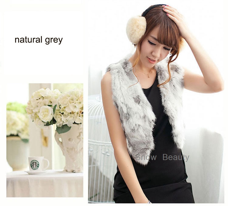 women rabbit fur vest short (6)