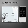 Makegood EU Standard 2 Gang 1 way Remote Control Switch Crystal Glass Panel Touch Wall Light