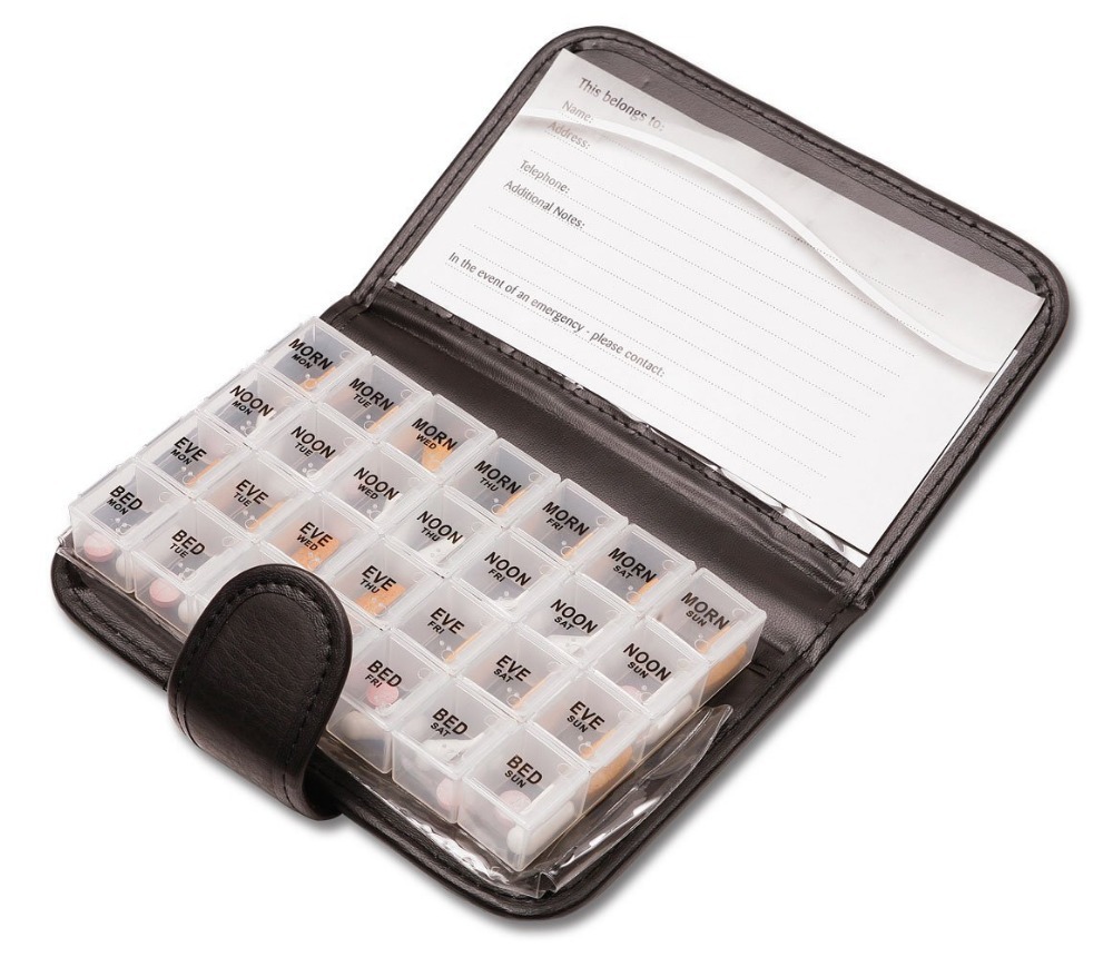  7 Day Pill Organizer Dispenser Box In Wallet Weekly Medicine Travel Case 