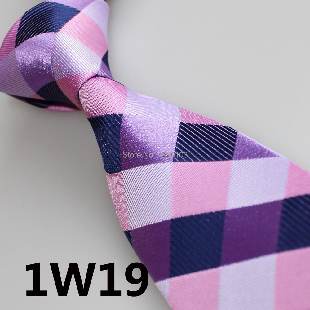 2015 Latest Stylet Luxury Tie Dark Purple Lilac Purple Pink font b Plaid b font Design