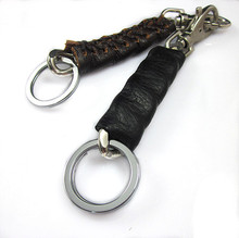 New 2016 100% genuine leather keychain Punk style leather jewelry all-purposes key chains key ring key holder for men women hot