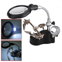 2015 High Quality LED Helping Hand Stand Clip Magnifier Loop Tool Clamp Magnifying Repair Loupe