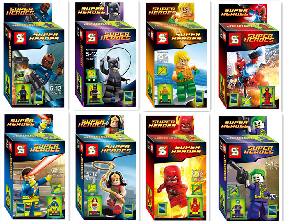 8pcs/lot Marvel Figures The Avengers Building Blocks Sets Minifigures Classic Toys Bricks Compatible with Lego Batman Deadpool