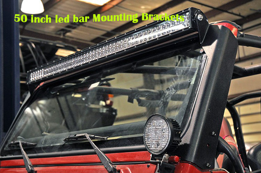 Eyourlife  97-06 for Jeep TJ Wrangler Windshield Mounting Brackets for 50inch  LED Light bar