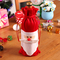 2 Pcs Set Santa Clause Pattern Bottle Sets Cute Creative Christmas Decoration Dinner Table Wine Bottle