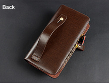 2015 fashion casual design men clutch with multiple Card Holder and phone pouch card wallet men