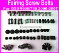 New motorcycle part screw bolt kit for Suzuki GSXR600 750 2006 2007 black fairing dag screws