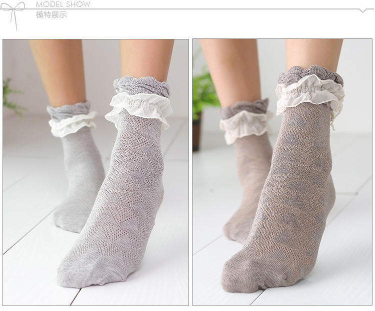 white ruffle socks womens