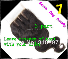 8A Brazilian Virgin Lace Closure Side Middle 3 Part Hair Closure Brazilian Human Hair Body Wave