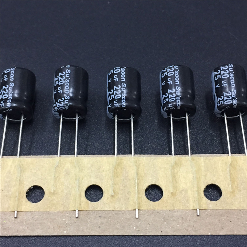 10pcs 220uF 25 V su /"SCON SK 25V220uF haute fiabilité Condensateur 8x12mm