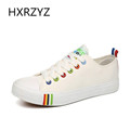 2015 spring and autumn women new white pink blue black canvas shoes female students low upper