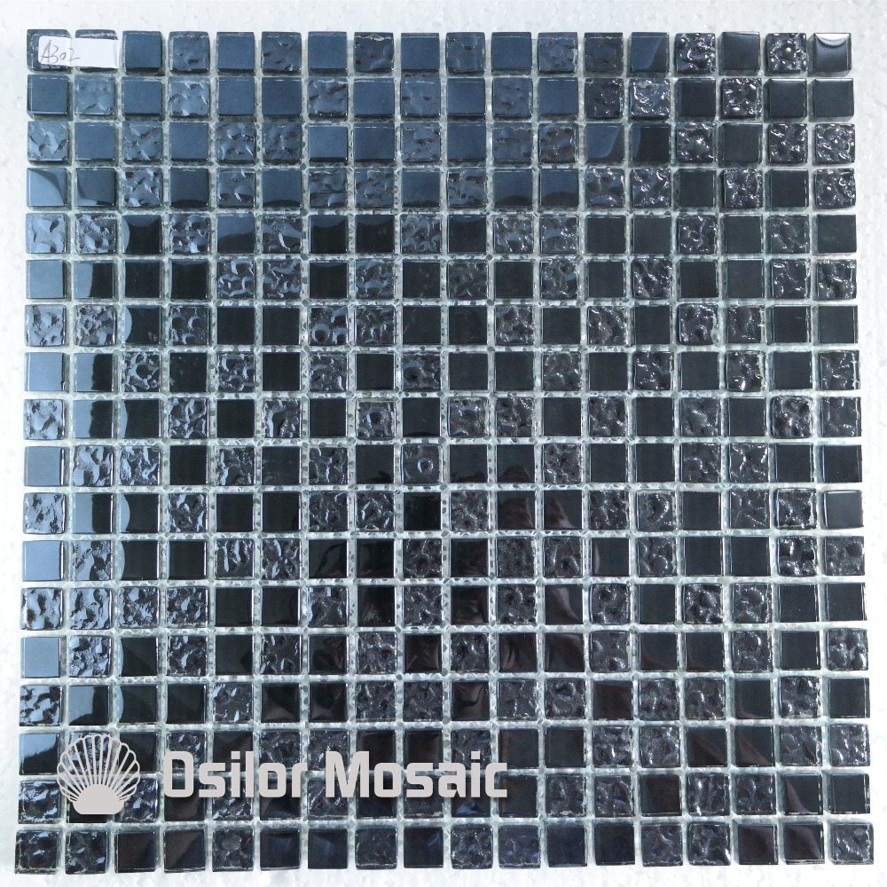 Online kopen wholesale black wave glass tile uit china black wave ... Woonkamer zwart zilver