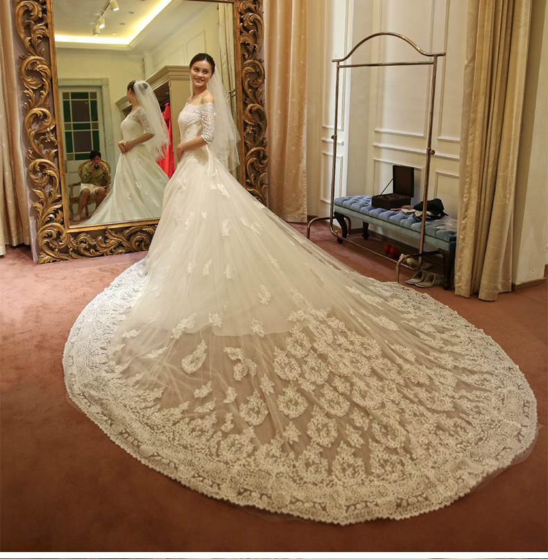 wedding dress with long train