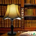 Modern Bedroom Bedside LED Table Lamp Knitted Stripe Fabric Lampshade Compressed Wood Base Abajur Household Art