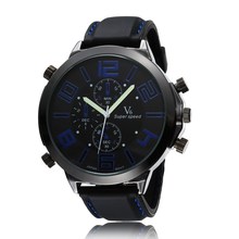 China Famous V6 Brand Men Fashion Silicone Sport Watch Men Outdoor Wristwatch Quartz Military Watch Big