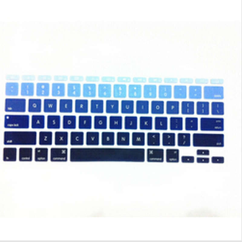 Gradual Blue Rainbow Silicone font b Laptop b font font b keyboard b font Skin Protector