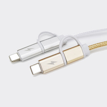 2 in 1 Charging Mobile Phone Cables Aluminum Micro USB Cable 1M For iPhone 6 5S 5 Charger ios Data For Samsung Galaxy Android