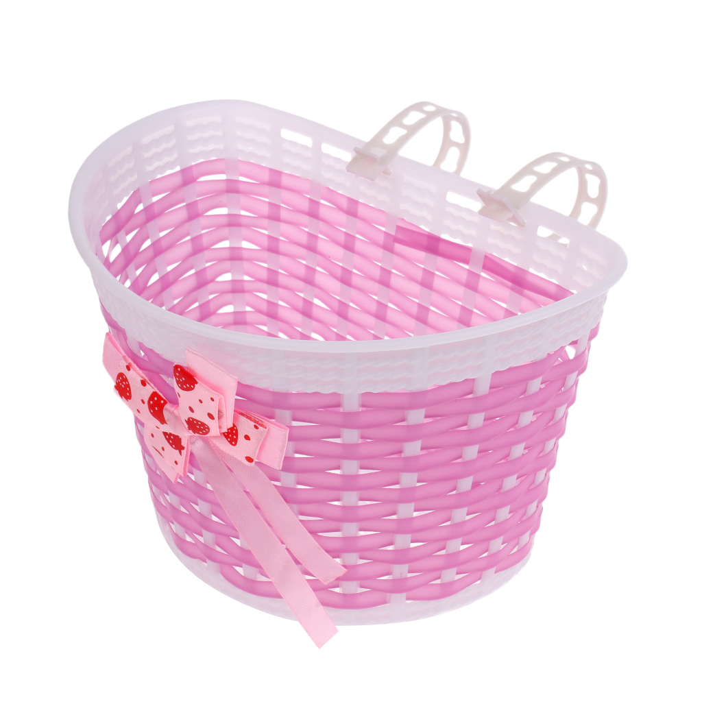 Bike Bicycle Front Basket Shopping Stabilizers for Children Kids Girls Pink