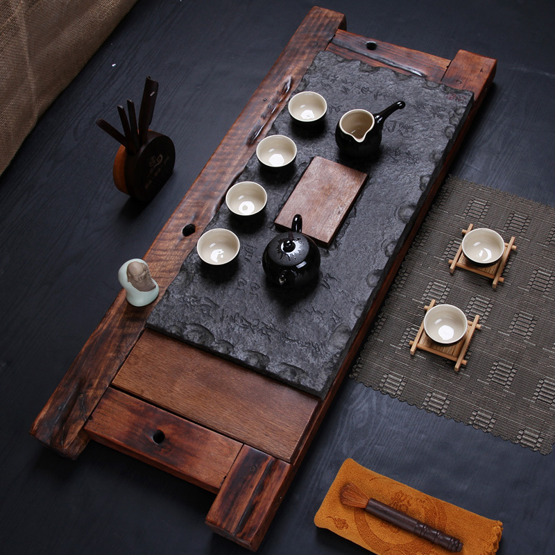 Tea set quality black stone tea tray set tea set combination
