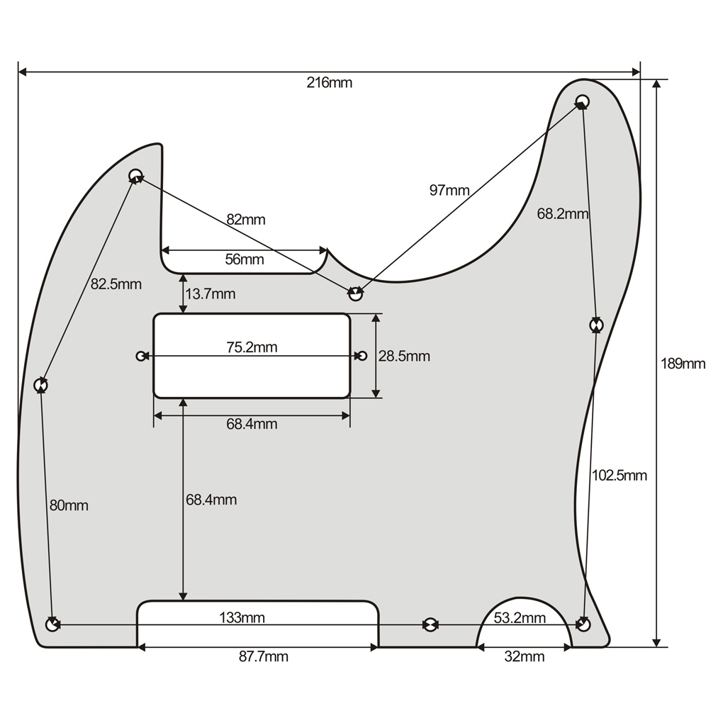 telecaster mini humbucker pickguard