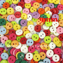 Free shipping 500 Pcs Random Mixed Resin Sewing Buttons Scrapbooking 9x2mm Knopf Bouton(W01363 X 1)