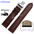 Quality Alligator Leather Watchband 22mm For Pebble Time steel Smart Watch For Mens Luxury Watch