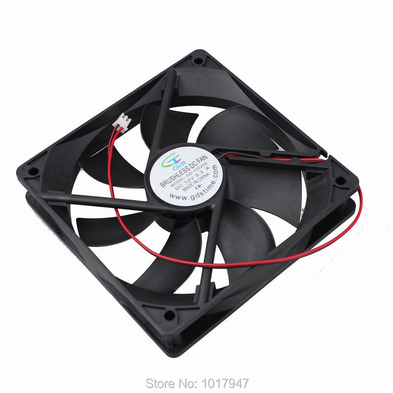 Здесь можно купить  20pcs/lot gdt 12025 brushless cooling fan for PC case sleeve-bearing 7 blades cooler radiator DC 12 volt 2pin 12cm  Компьютер & сеть