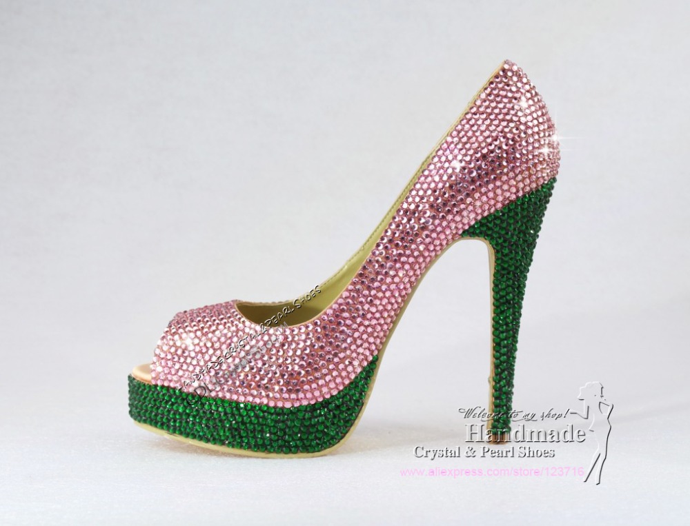 pink and green stilettos