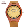 iBigboy Wooden Men Watches Natural Wood Japan Quartz Movement Watch Leather Strap Luxury Women Wristwatch Relogio
