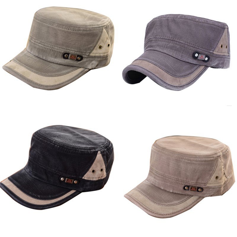 2015 New Mens Women Adjustable Army Vintage Hat Plain Cadet Military Baseball Cap