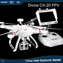 Newest Cheerson CX-20 2.4G 4-axis Professional RC Drone with HD Camera GPS & Auto Return FPV rc quadcopter