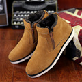 Suede ankle boots zip women shoes cheap snow boots big size 6 15 solid rubber boots