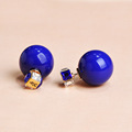 Royal Sapphire Dark Blue Korean Pearl Earrings For Personality Women Colar Feminino Gold Earing Brand Max
