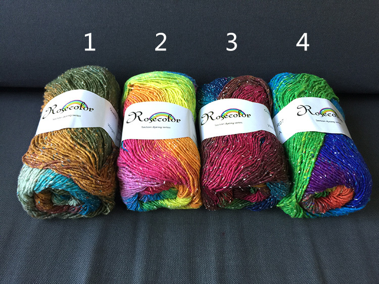 Gradient color yarn for knitting Rainbow crochet hook thread Scarf cap