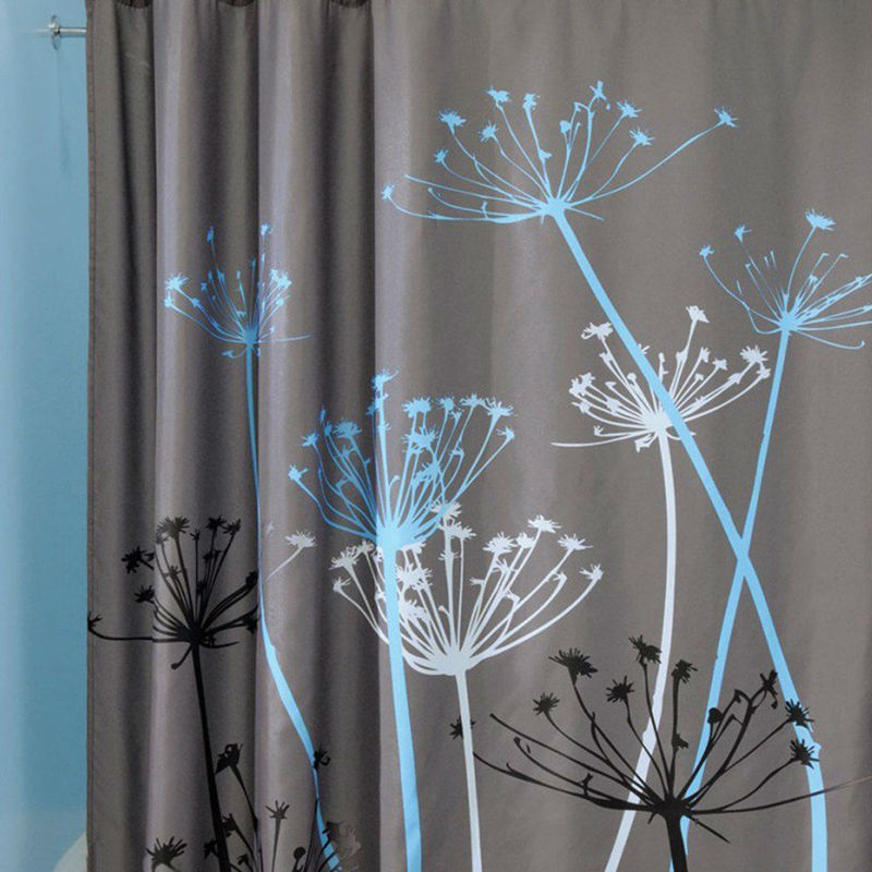 Hot Sale Dandelion Pattern 3D Waterproof Polyester Shower Curtain with 12 Plastic Hooks curtains for bath and shower E5M1