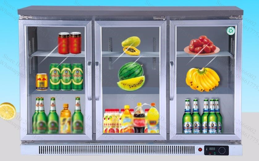 Stainless Steel Fridge 3 Push And Pull Glass Door Straight Cooling Refrigerators Display Cabinet Bar Refrigerated Counter Bar Refrigerator Door Glass Refrigeratorglass Door Fridge Aliexpress