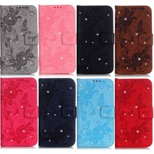 Top Fashion Luxury Diamond Butterfly Embossing Painting Leather Case For Apple iPhone 7 iphone 7 Plus Cases Mobile Phone Shell