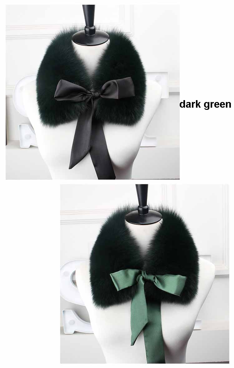 fox fur collar laces dark green