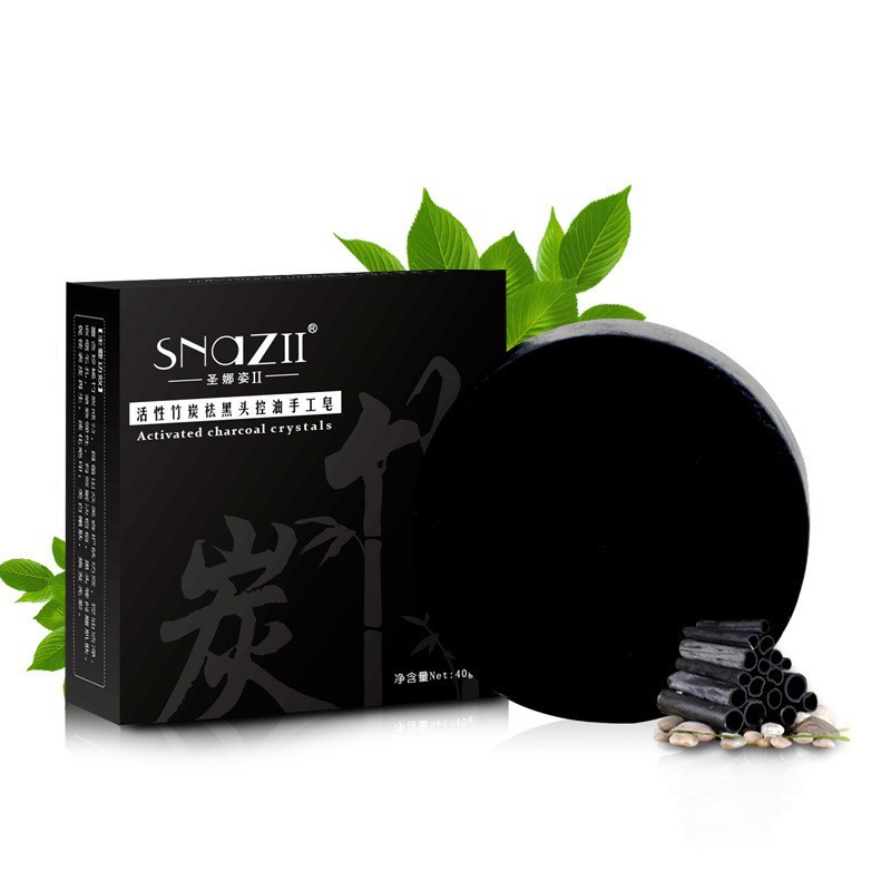 Free-shipping-bamboo-charcoal-handmade-soap-white-essential-whitening-acne-removal-oil-control-skin-moisturize